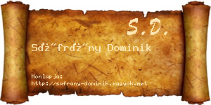 Sáfrány Dominik névjegykártya