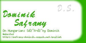 dominik safrany business card